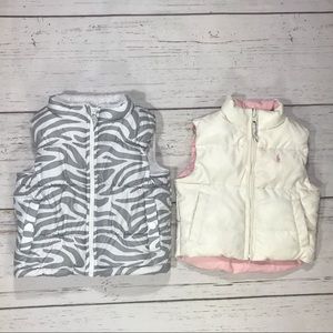 2- Pieces Ralph Lauren and Carter’s of girls vest size 2t and 12m